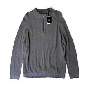 Raffi Nwt 1/4 Zip Ribbed Olive Blue Pullover Cotton Lightweight Sweater XXL 2XL